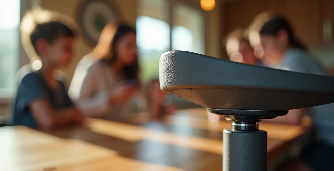 Sgabelli ergonomici regolabili per piano snack con famiglia di diverse altezze