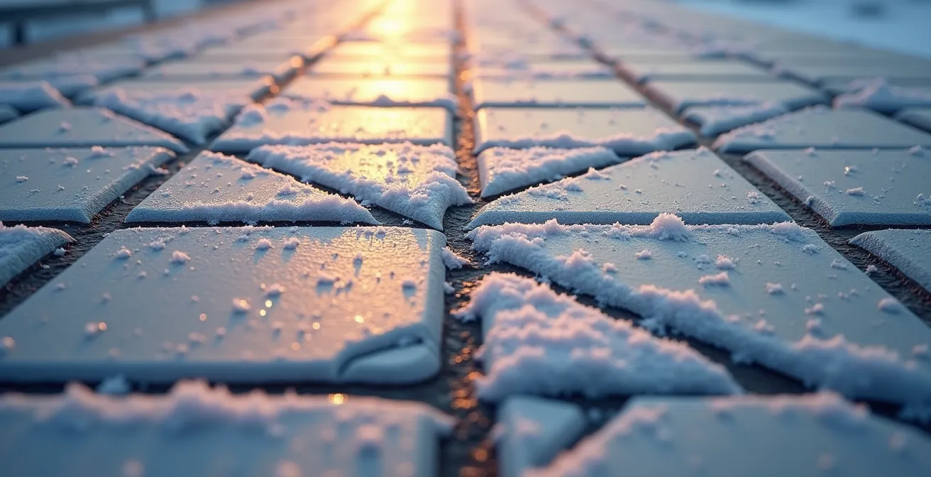 Dettaglio ravvicinato di giunti di dilatazione elastici tra piastrelle esterne