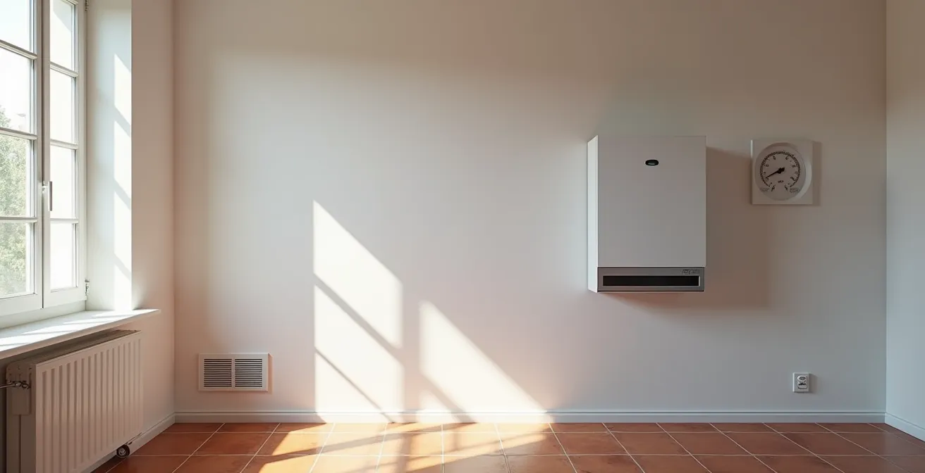 Locale tecnico ventilato con batteria di accumulo installata correttamente su parete nord