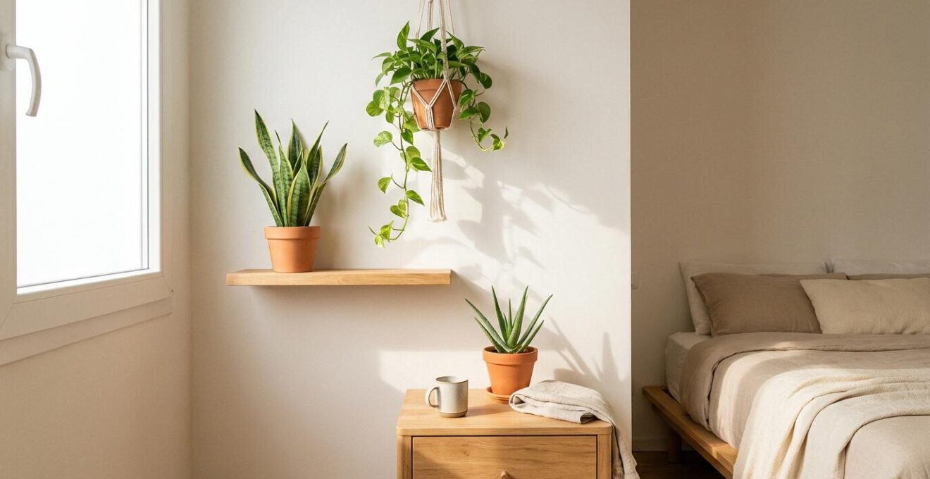 Piante purificanti in camera da letto con poca luce naturale