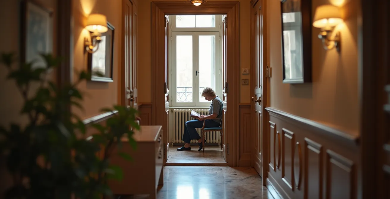 Porta blindata con kit acustico installata in pianerottolo condominiale italiano